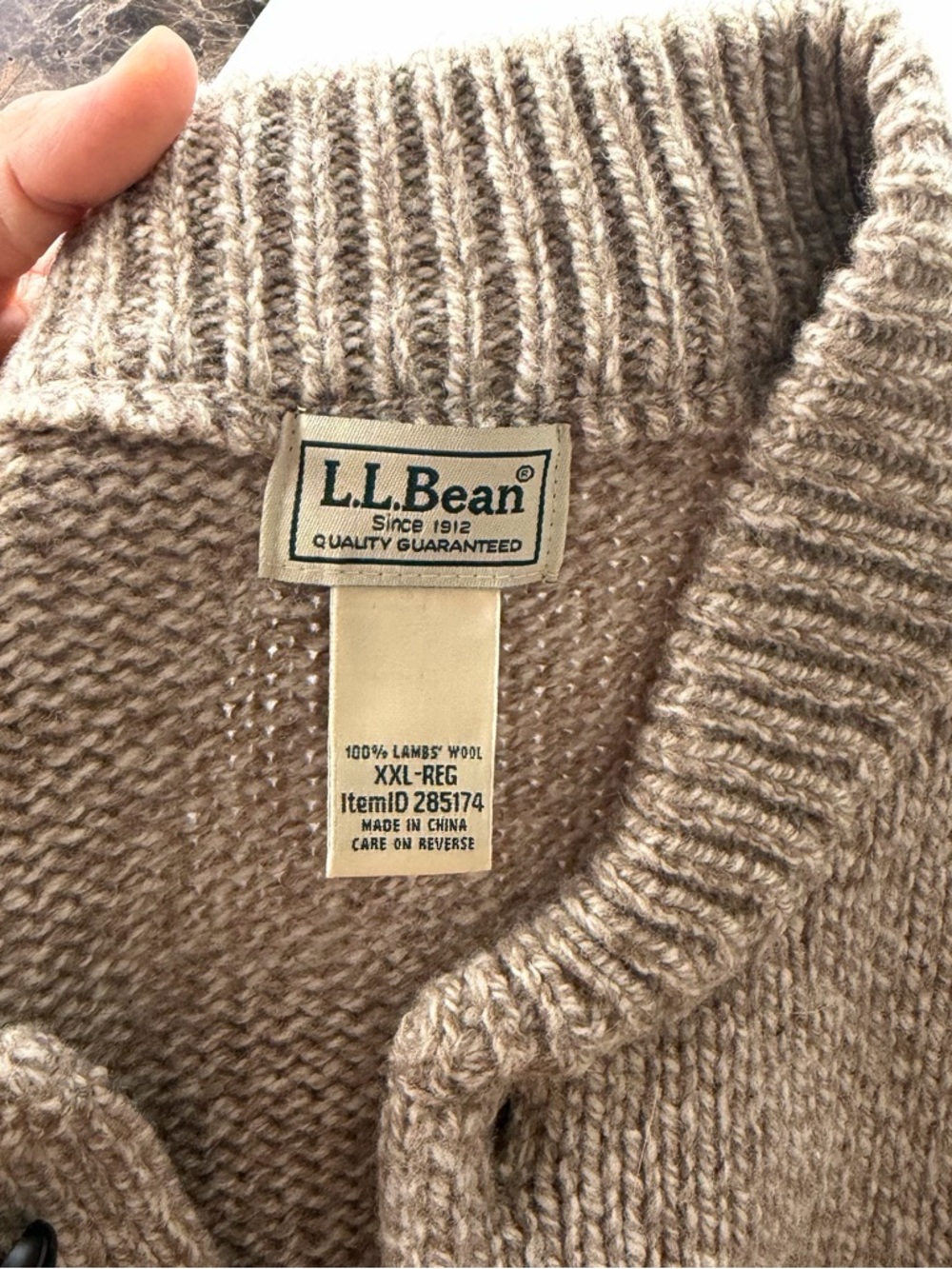 L.L.Bean Men’s Classic Ragg 100% Wool Sweater Henley XXL - Picture 9 of 11
